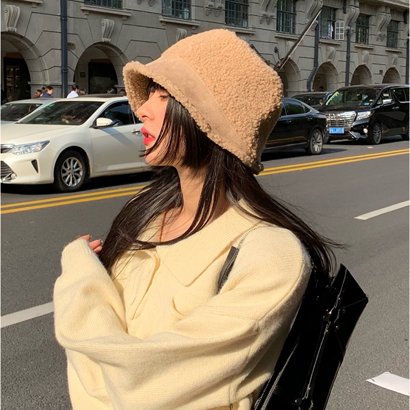 Nón Tai Bèo Chất Liệu Len Lông Cừu Dày Dặn Màu Trơn Phong Cách Hàn Quốc Thời Trang Thu Đông Cho Nữ