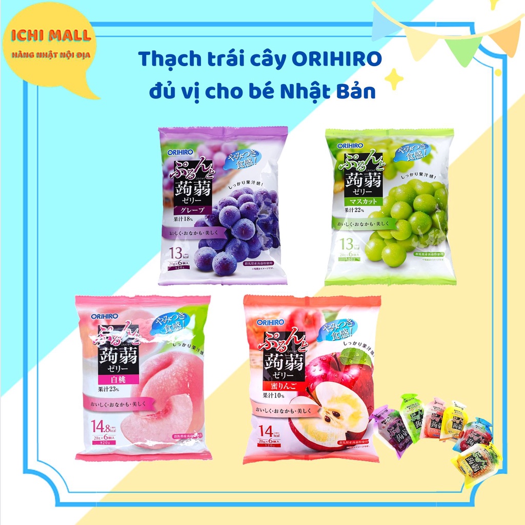Thạch trái cây Orihiro 120gr (6 gói nhỏ) (Date 2023)