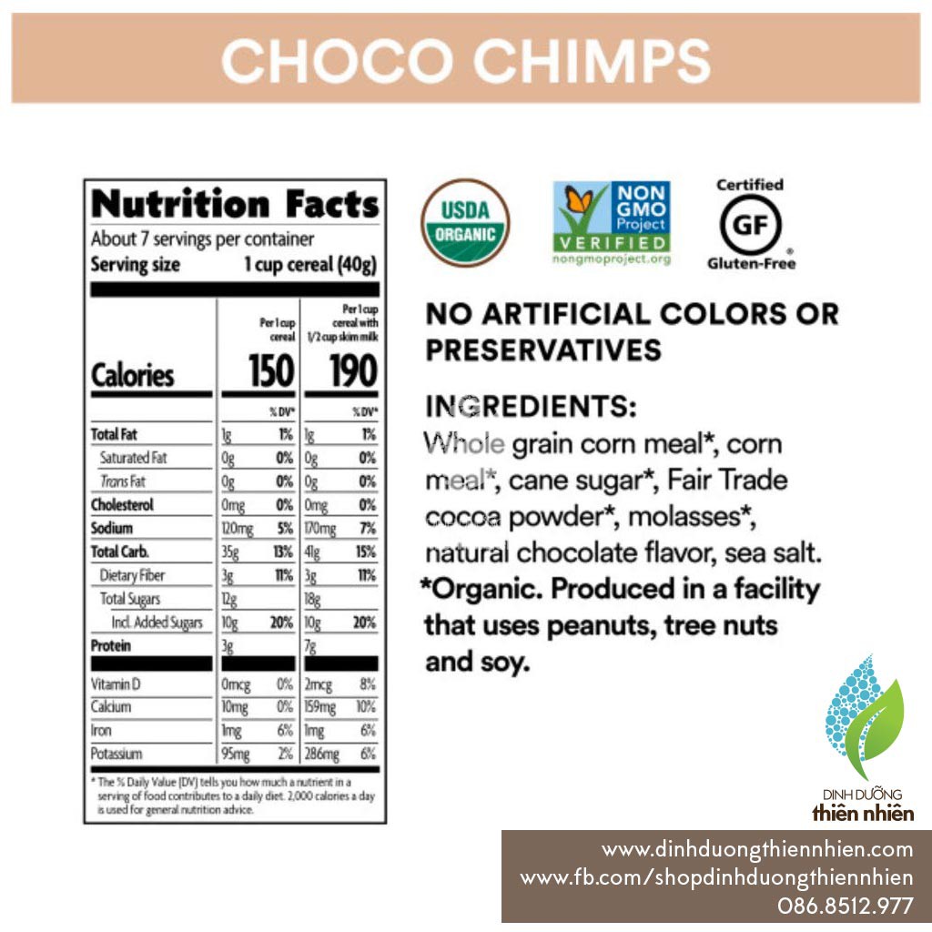 Ngũ Cốc Hữu Cơ Cho Bé Nature's Path EnviroKidz Organic Chocolate Coco Chimps, Chocolate Koala Crisp, Berry Blast Cheetah