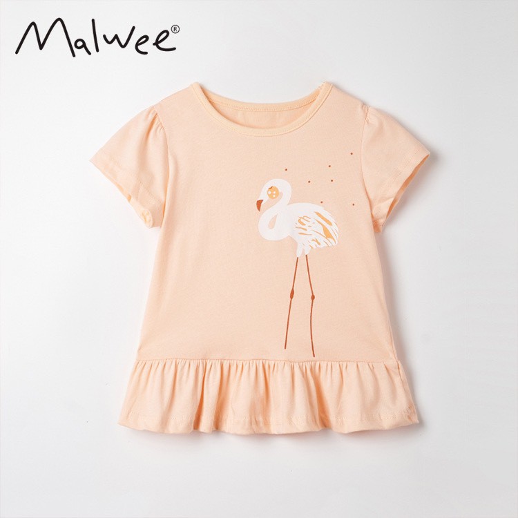 Áo thun bé gái Malwee 10-26kg áo phông trẻ em cộc tay mùa hè chất cotton mềm mịn cho bé 2 đến 7 tuổi qate