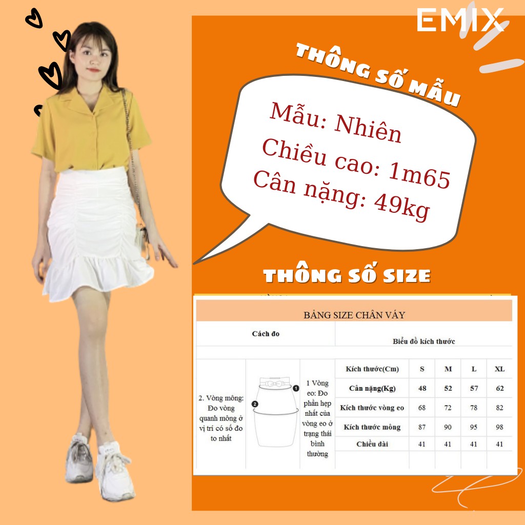 Chân Váy Nhúm Hông Vạt Bèo CV250 EMIX | BigBuy360 - bigbuy360.vn