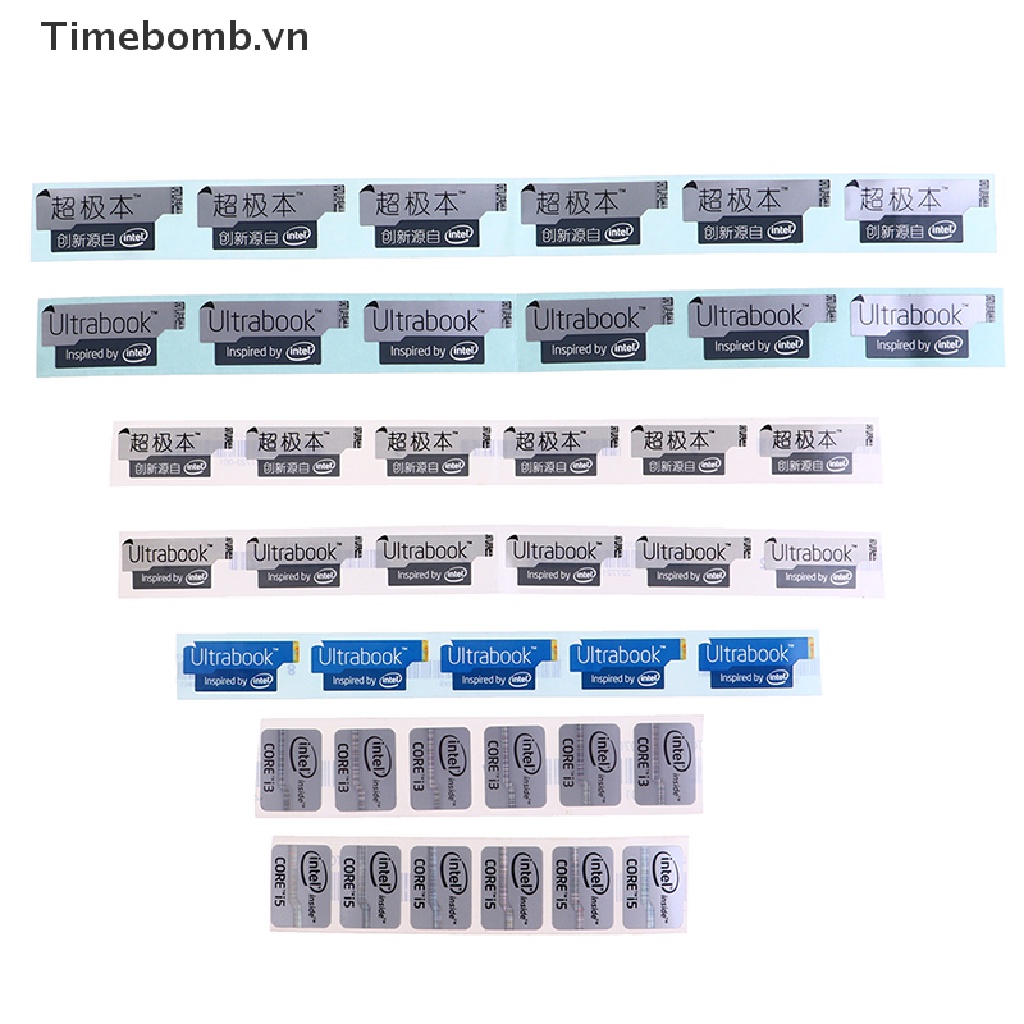 Bộ 5 Sticker Logo Dán Laptop Intel Core I3 I5