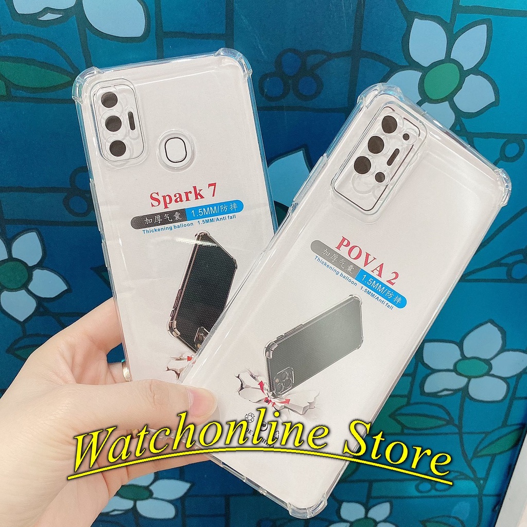 Ốp lưng dẻo Chống va đập Tecno Pova 3 Spark 7 Spark 7T Tecno Pova 2 Spark 8C Pop 5 Lte Spark 6 Go trong suốt