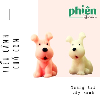 Chó con trang trí tiểu cảnh, sen đá, terrarium, Phụ kiện Tiểu cảnh mini