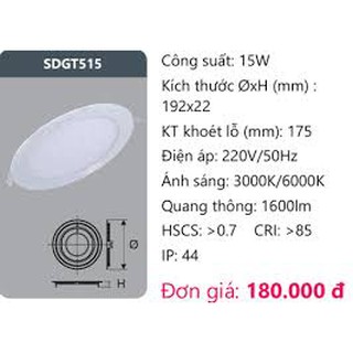 Đèn led âm trần 9w Duhal
