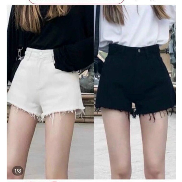 Quần shorts kaki tua rua lưng cao tôn dáng