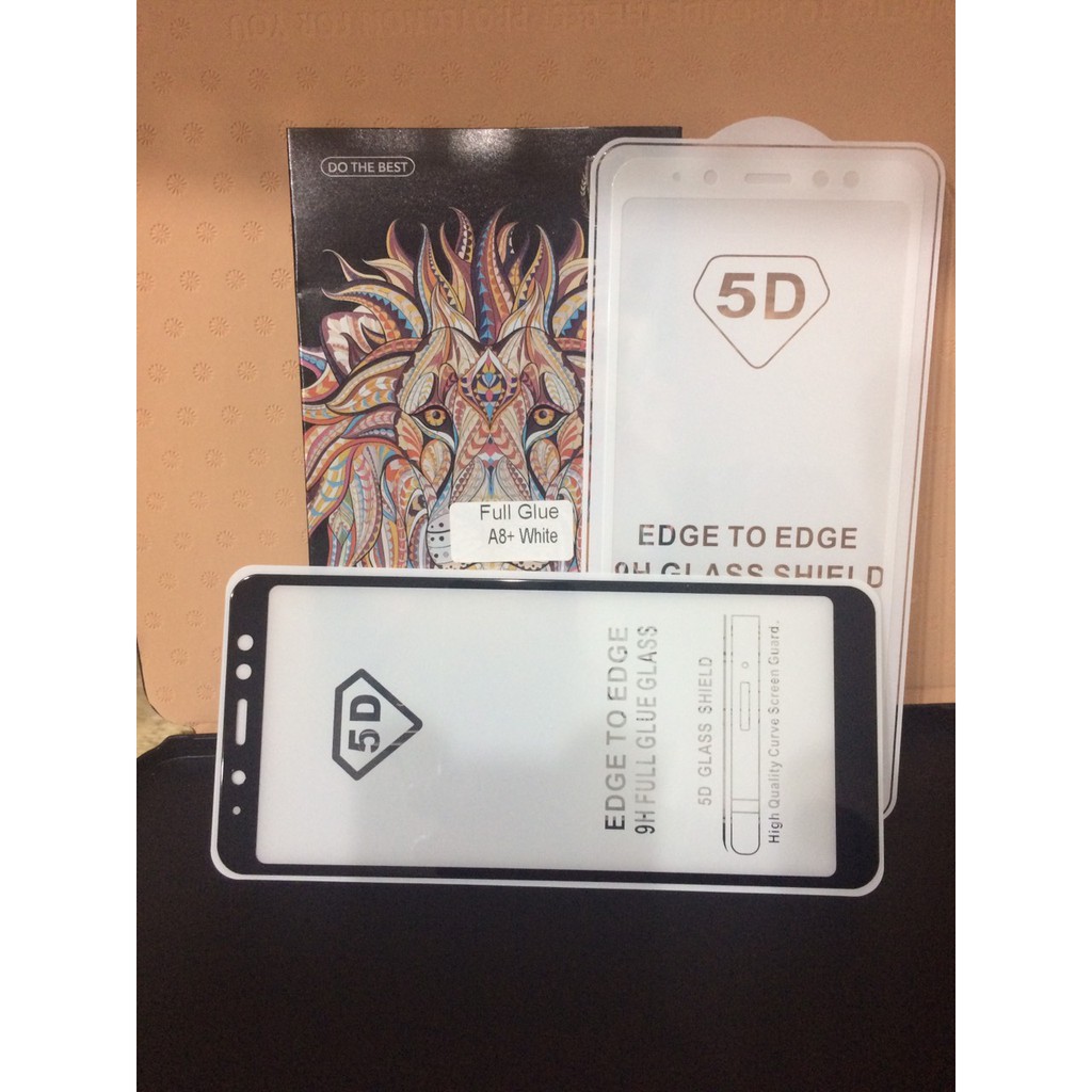 KÍNH CƯỜNG LỰC FULL MÀN 5D samsung A8 PLUS
