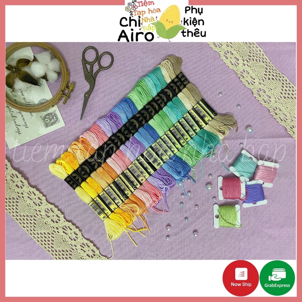 Set Chỉ Thêu Airo 24 Màu Kẹo Ngọt