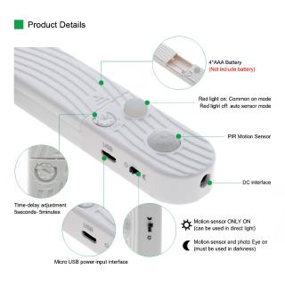 5V 2835 LED Strip with PIR Motion Sensor Switch Controller Bedroom Night Light