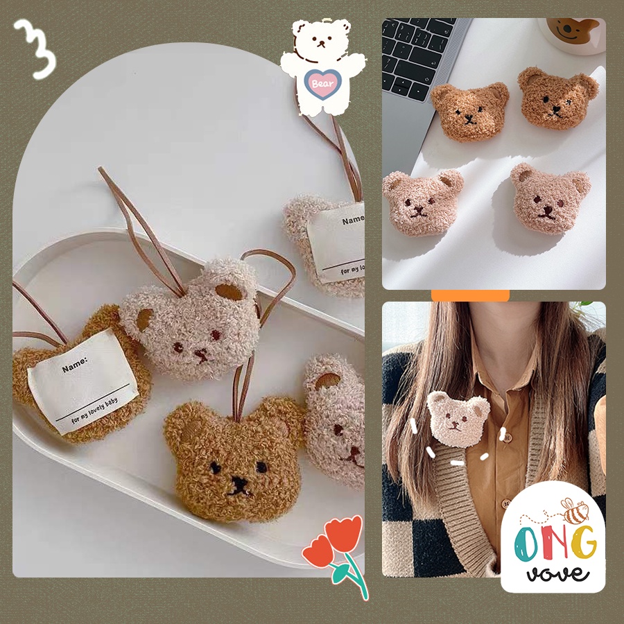 Name Card Thẻ Treo Gấu Ghi Tên Gắn Bình Sữa Đồ Vật Dây Đeo Túi Xách Thêu Hình Gấu Xinh Xắn Dành Cho Trẻ, thẻ gấu THEGD