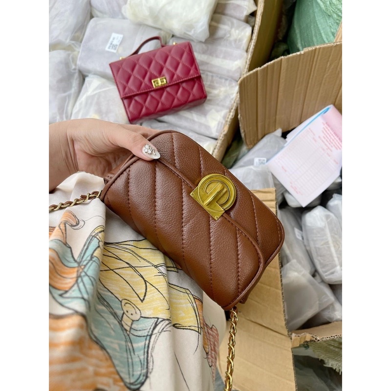 Túi đeo chéo trần chéo quả cầu điều chỉnh cực xinh size 18cm ko hộp
