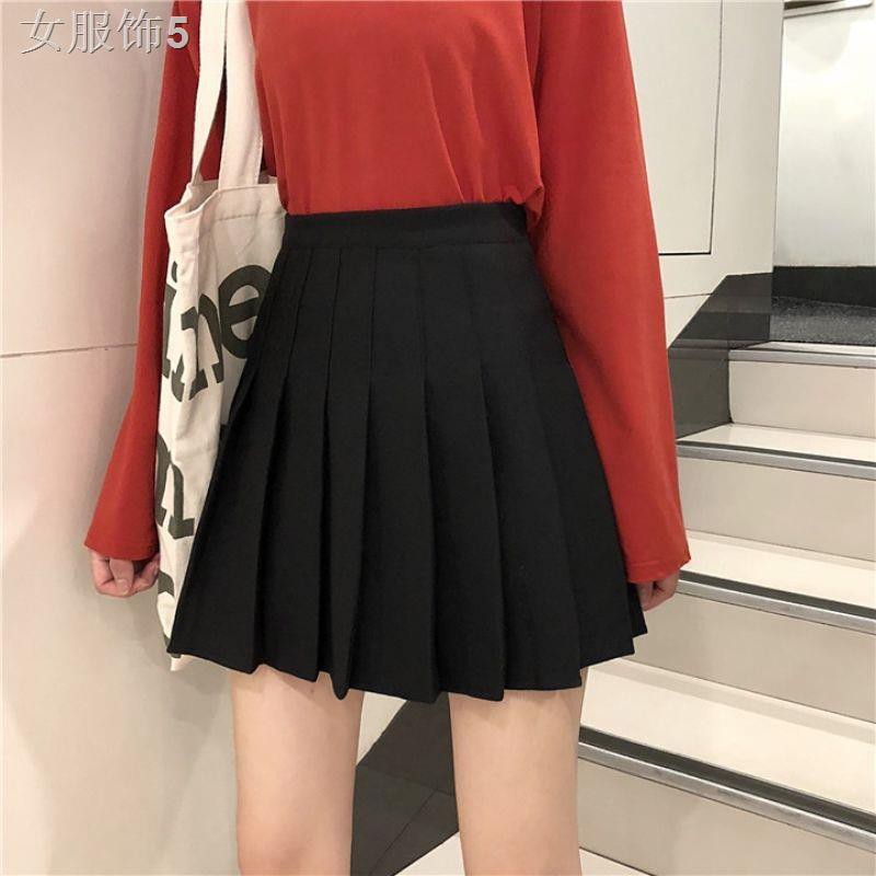 ins siêu cháy váy xếp ly tb ngắn nữ mùa xuân mới nửa dài size lớn béo mm eo cao sinh viên a-line quần culottes <