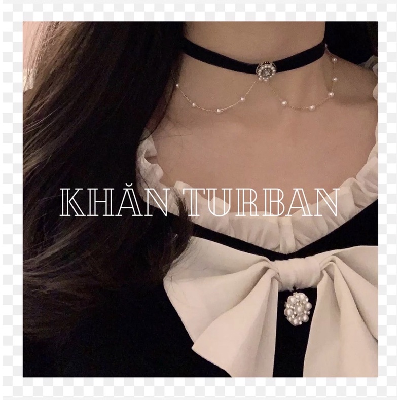 Vòng cổ xinh đính đá nữ tính - Choker đính đá phong cách hàn quốc