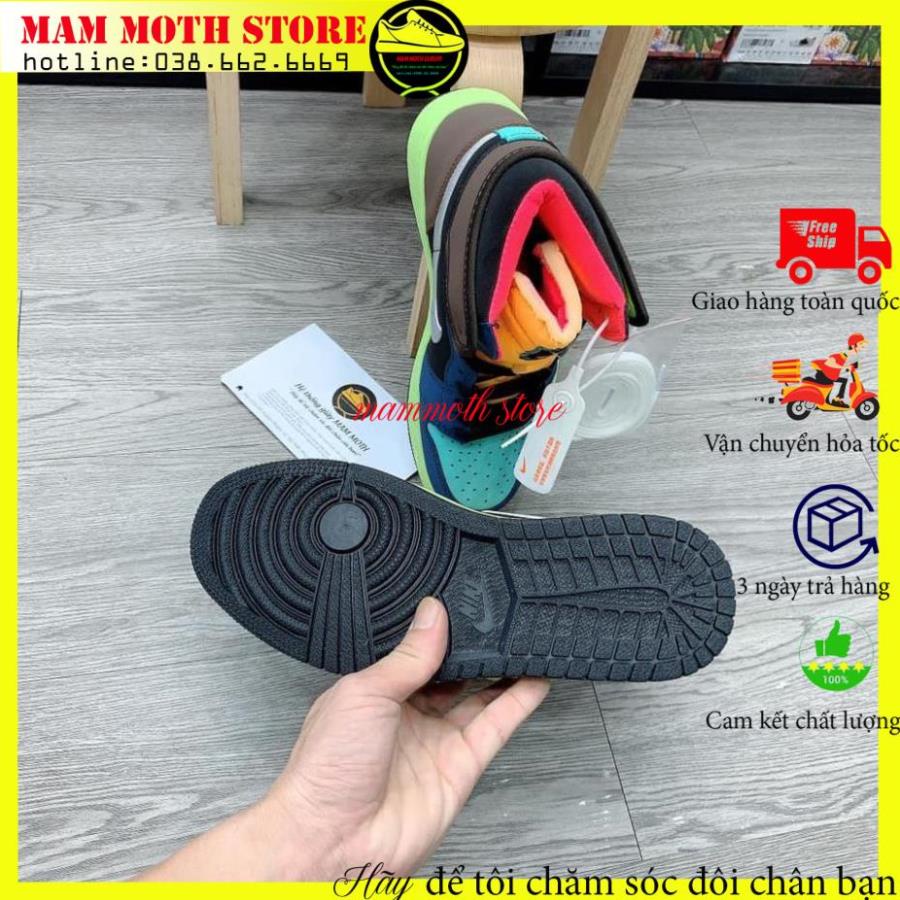 Giày jd, sneaker nam nữ, Air Jor dan 1 Mid SE Womens Lightbulb Shoes bảy màu cao cổ hang siêu cấp