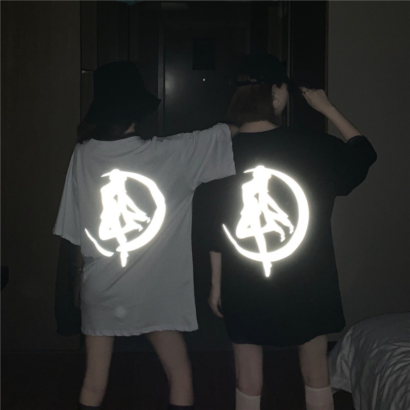 Áo Thun Nữ ULZZANG Hình Phản Quang Tay Lỡ Form Rộng - Liti Shop