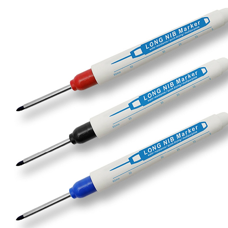 New 3pcs Long Head Marker Pens Waterproof Permanent Colorful Deep Hole Pen