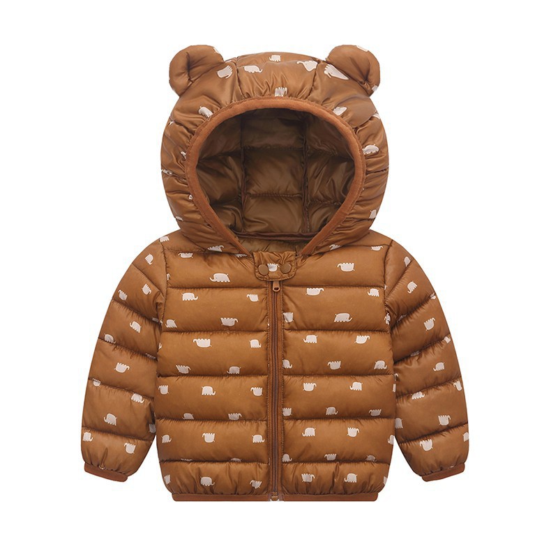 Áo khoác tay dài có nón in họa tiết xinh xắn thời trang dành cho trẻ em