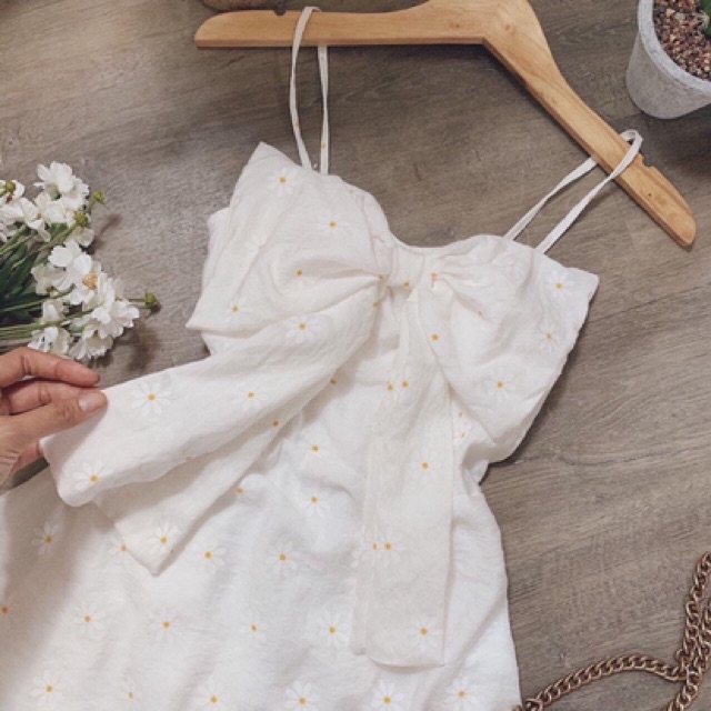 VÁY HAI DÂY NƠ CHẤM BI