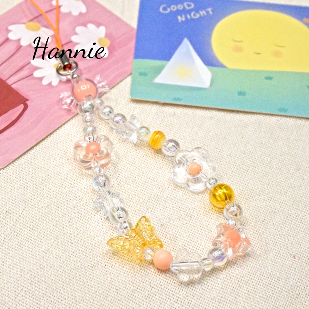 (Tím/Hồng/Vàng/Cam/Xanh biển) Móc khóa hologram charm - Phụ kiện dây treo balo chìa khóa điện thoại handmade