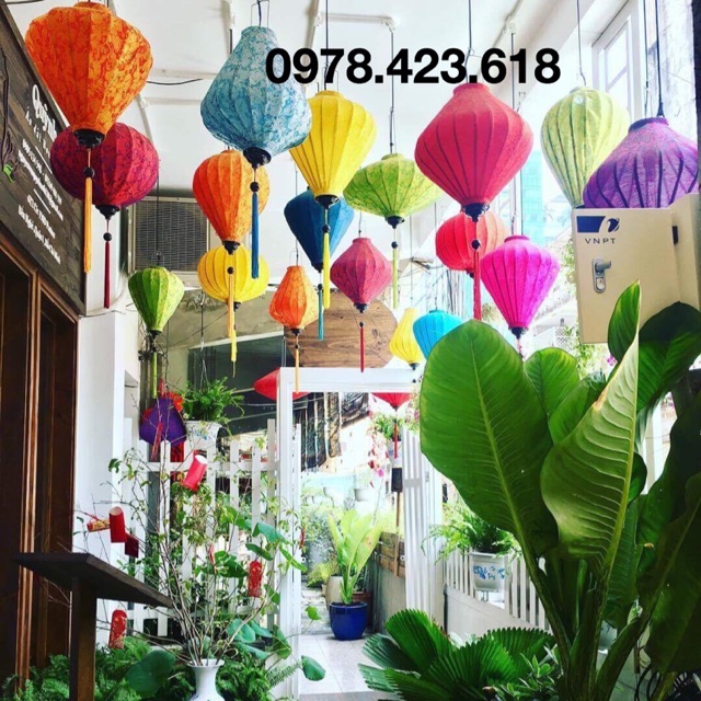 Đèn lồng Hội An 40cm- đèn lồng dáng củ tỏi (giọt nước) trang trí Tết