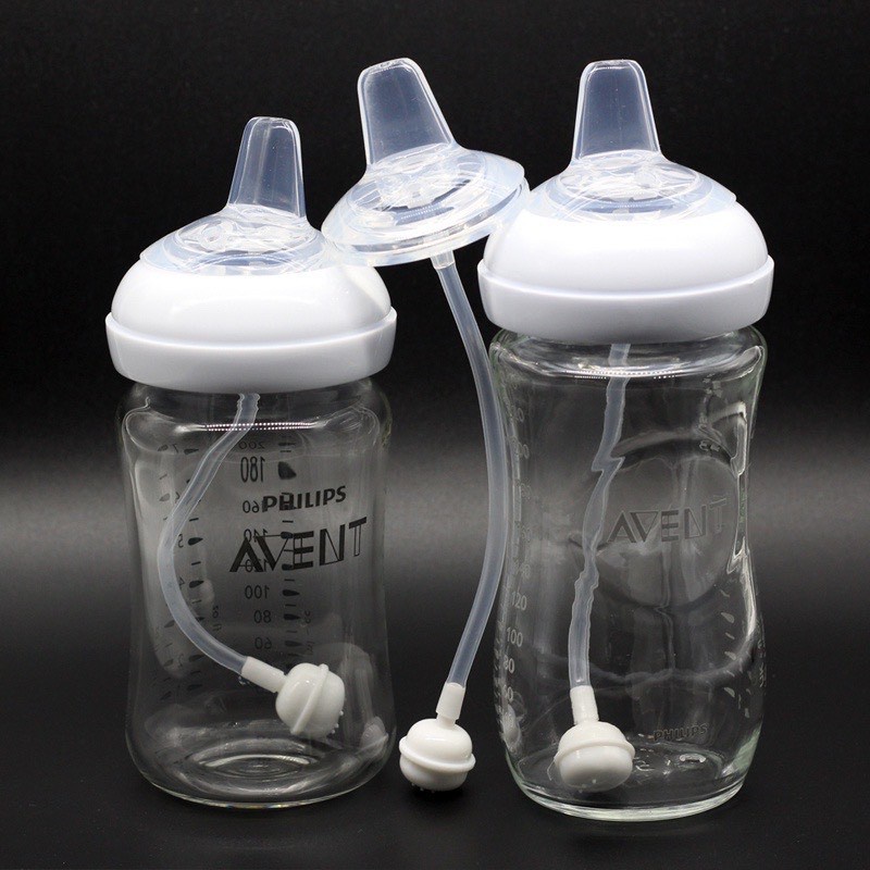 Ống tập hút có van chống sặc thay thế cho bình sữa Avent, hút được mọi tư thế (loại mỏ vịt trẻ 6m+)
