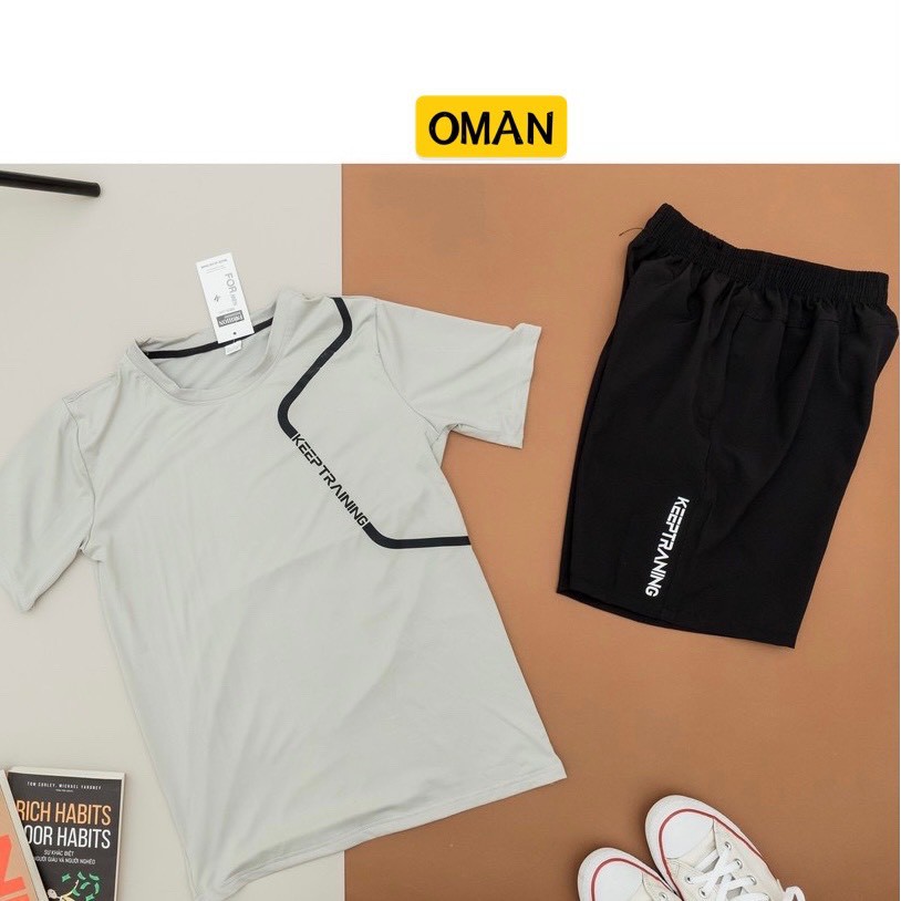 Bộ thể thao nam, bộ quần áo tập gym thun lạnh SPORT 5 màu - OMAN BH30