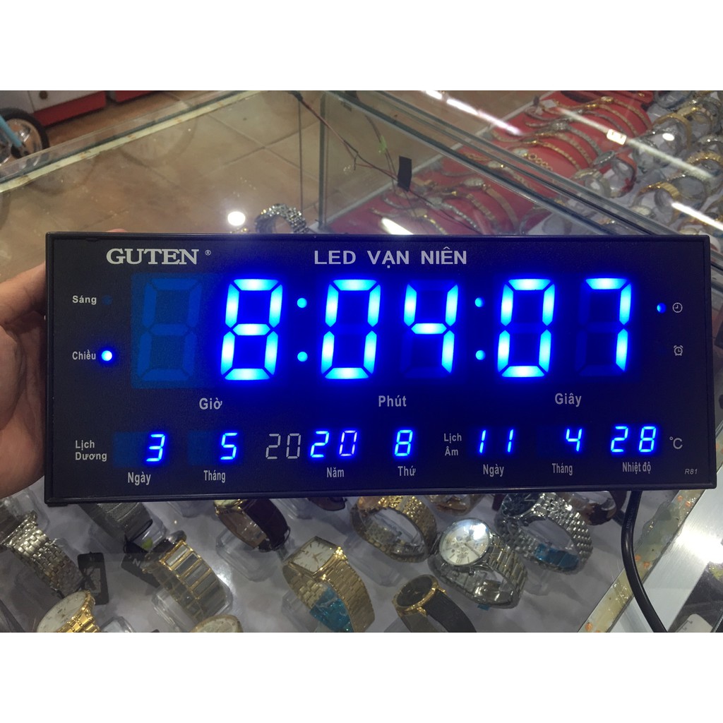 Đồng hồ treo tường led vạn niên Guten R81 cao cấp