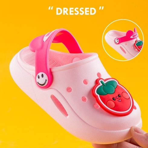 [HCM] Dép Sục Cross Hoa Quả Cute Cho Bé Từ 0 - 6 Tuổi _ Siêu Nhẹ, Đế Mềm Êm Chân, Chống Trơn Trượt