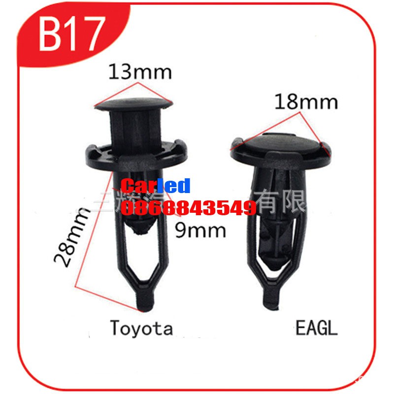 Bộ 40 pcs nút khóa nhựa dùng xe ô tô Toyota honda Ford Audi Mazda