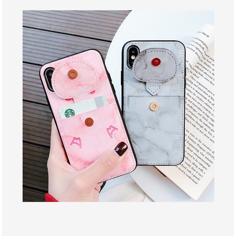 Ốp lưng iphone  kiêm ví và giá đỡ siêu cute cho iphone 6 6plus 6s 6s plus 7 7plus 8 8plus x xr xs max 11 pro max  (n66)