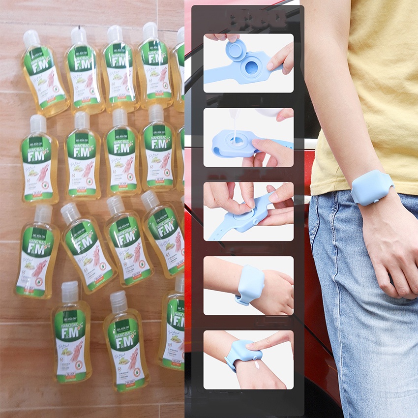 Combo 1 nước rửa tay khô 90ml gồm 1 vòng tay nước rửa tay khô + 1 vòng tay đựng gel rửa tay - AZEVA | BigBuy360 - bigbuy360.vn