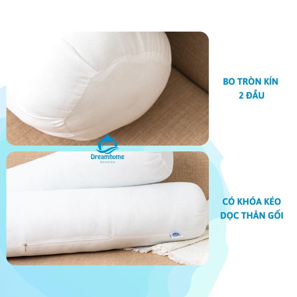 Ruột gối ôm ép hơi cao cấp Dreambedding 35x100 cm có khóa kéo bông gòn nặng 1.4kg căng đẹp