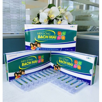 Men sống bạch mai date mới hộp 20 ống