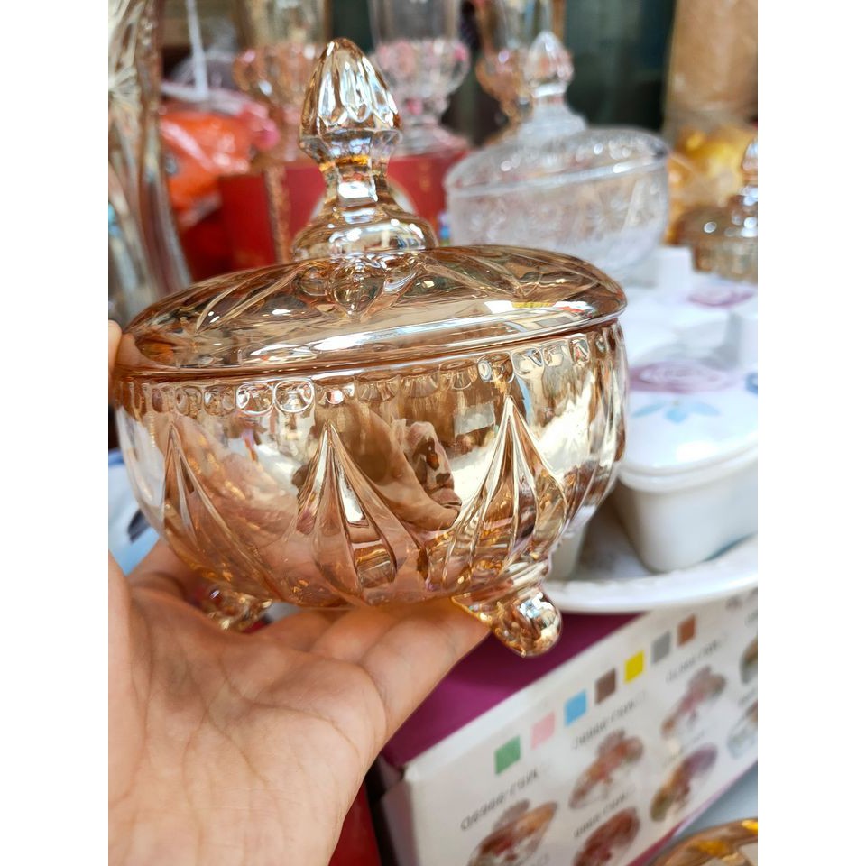 HỘP ĐỰNG MỨT TẾT THỦY TINH PHA LÊ