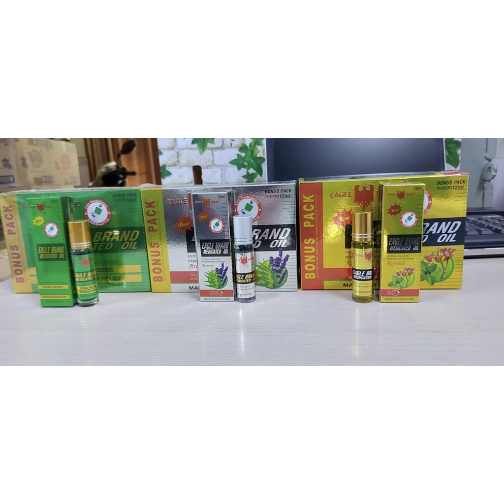 Dầu Gió Con Ó Xanh/Vàng/Trắng Dạng Lăn 12ml Nội Địa Mỹ Sản Xuất Tại Singapore