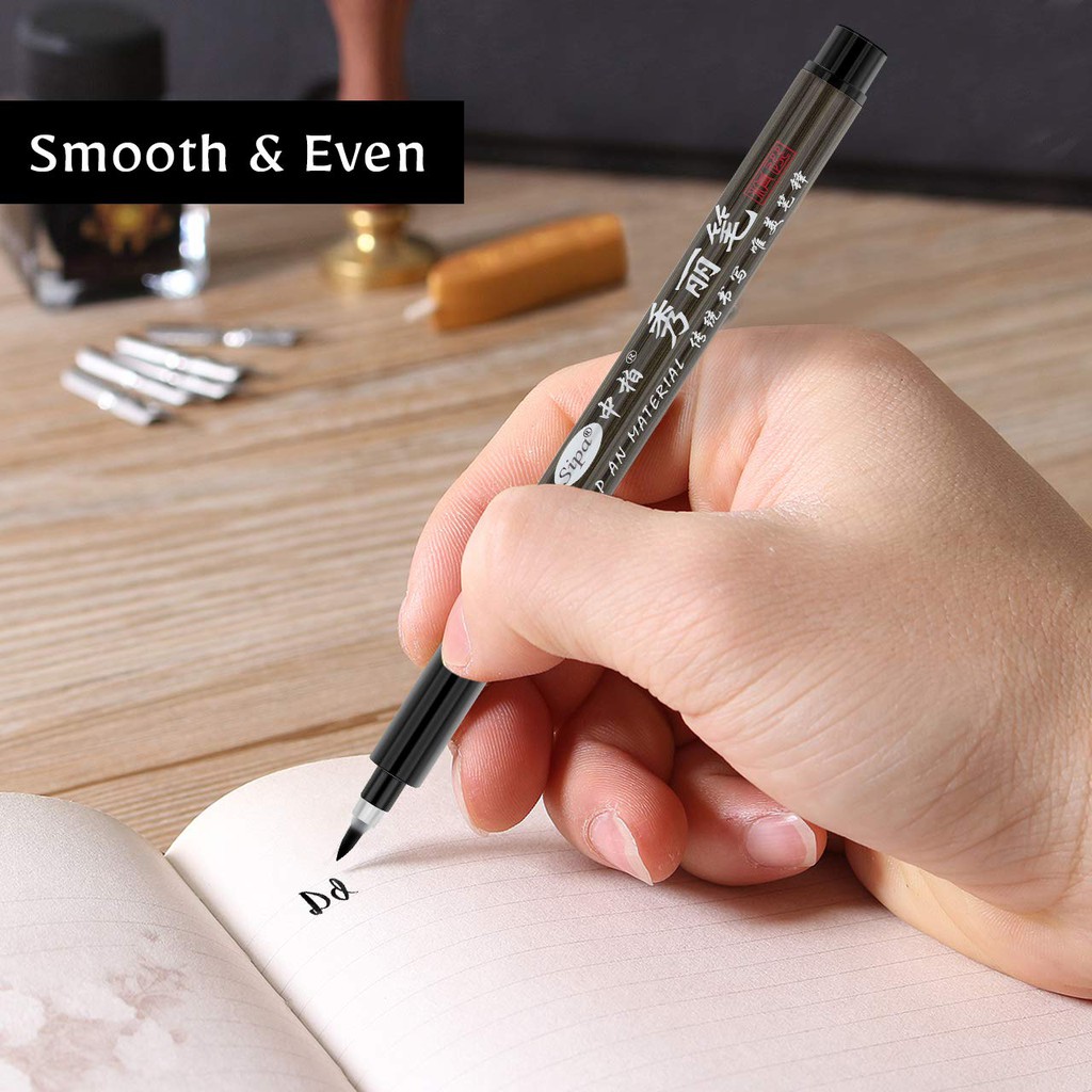 Set 3 Bút Lông Mực Đen Viết Thư Pháp Thiết Kế Nghệ Thuật Ngòi Mảnh Vừa C6867