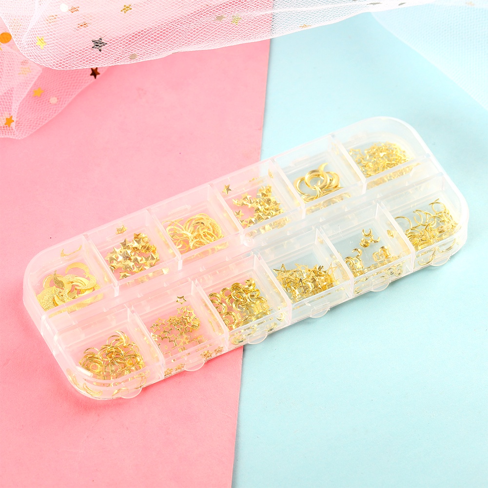 [Hàng mới về] Phụ Kiện Dán Móng Tay Màu Vàng Đồng Coscelia