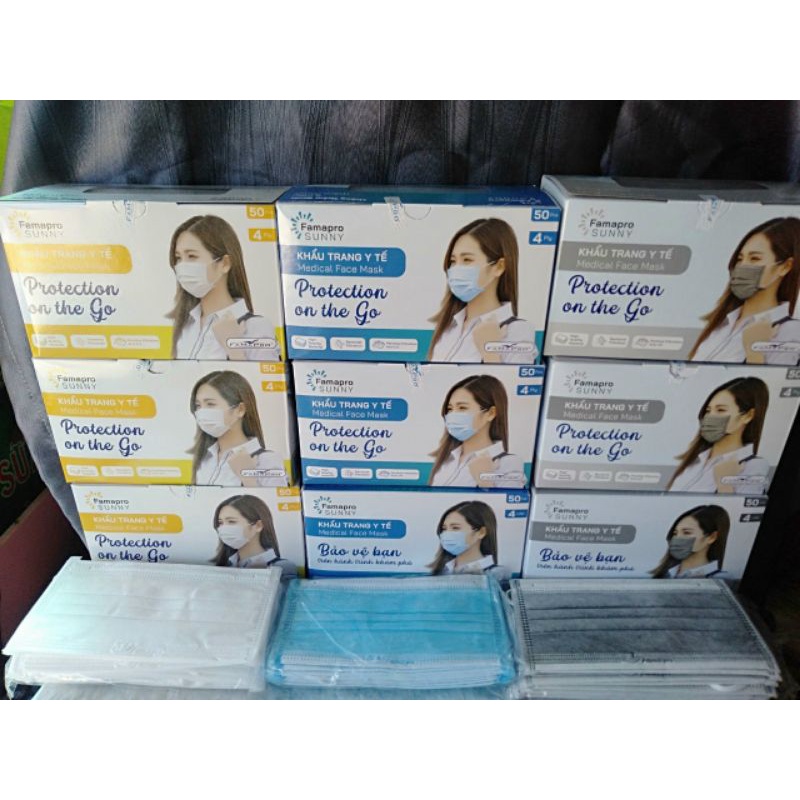Khẩu trang y tế 4 lớp 4D 5D N95 N94 người lớn và trẻ em kháng khuẩn Famapro chính hãng
