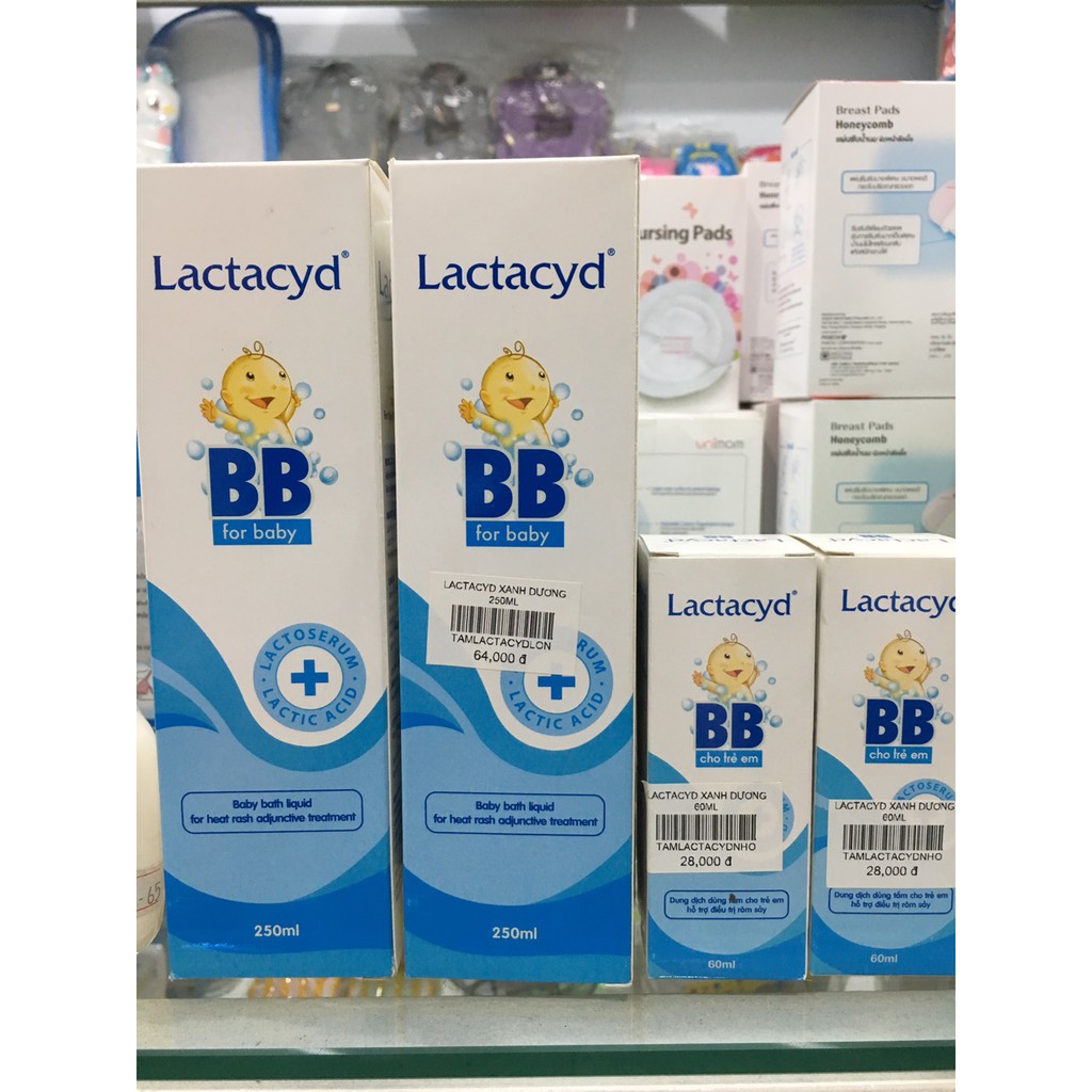 SỮA TẮM GỘI BÉ TRỊ RÔM SẢY LACTACYD BB 60/ 250ml- MẪU MỚI