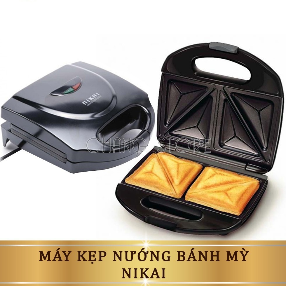 Máy nướng bánh mỳ ngon tại nhà Nikai - Máy làm bánh đa năng: bánh mỳ kẹp thịt, sanwich, hot dog,...