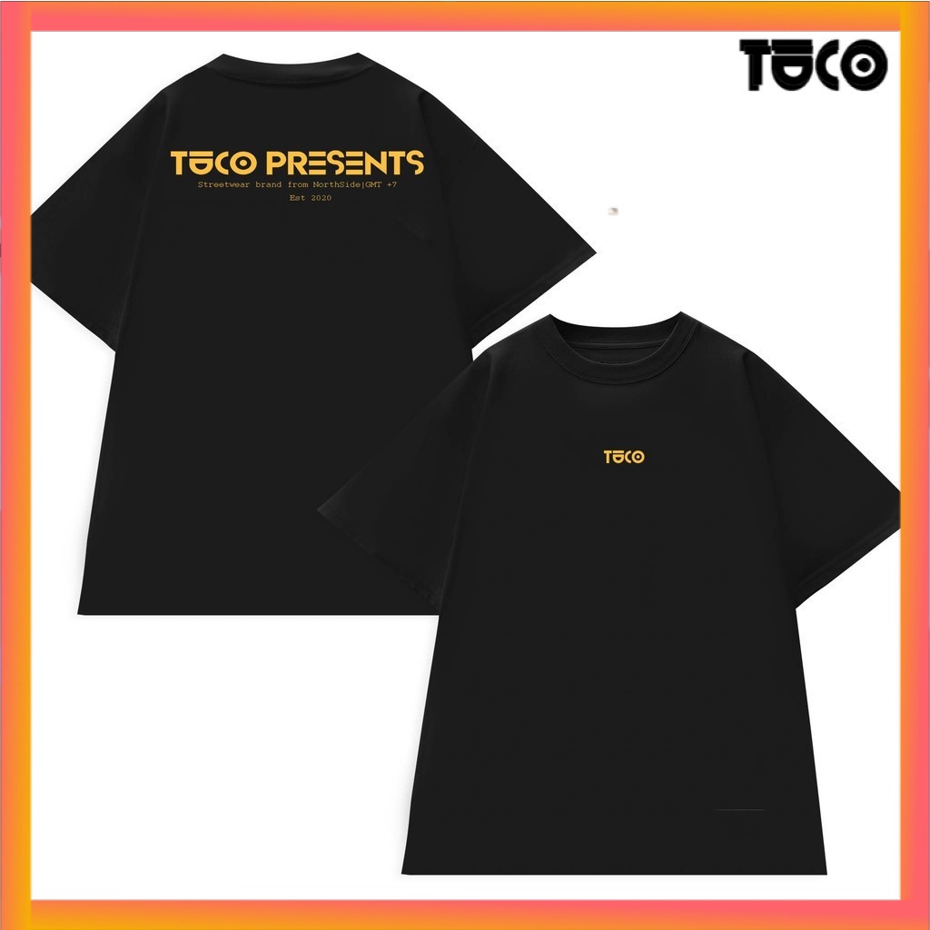 Áo thun tay lỡ basic tee TUCO black yellow đen chữ vàng, áo phông cotton form rộng OVERSIZE unisex nam nữ local brand