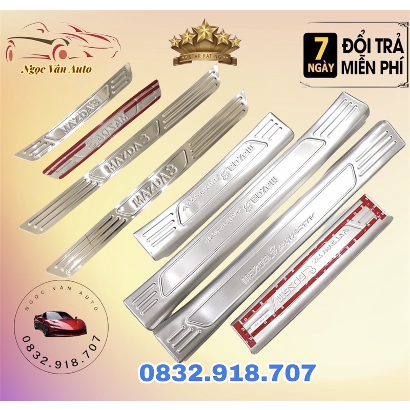 Ốp bậc cửa Mazda 3 2020 - 2022 inox cao cấp