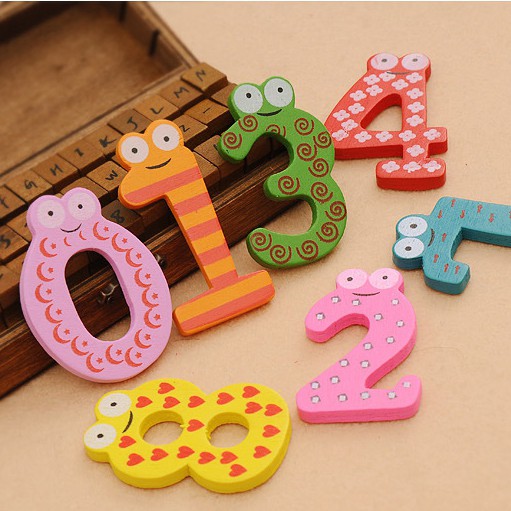 Set 10 Chữ Số Bằng Gỗ Có Nam Châm Gắn Tủ Lạnh Cho Bé