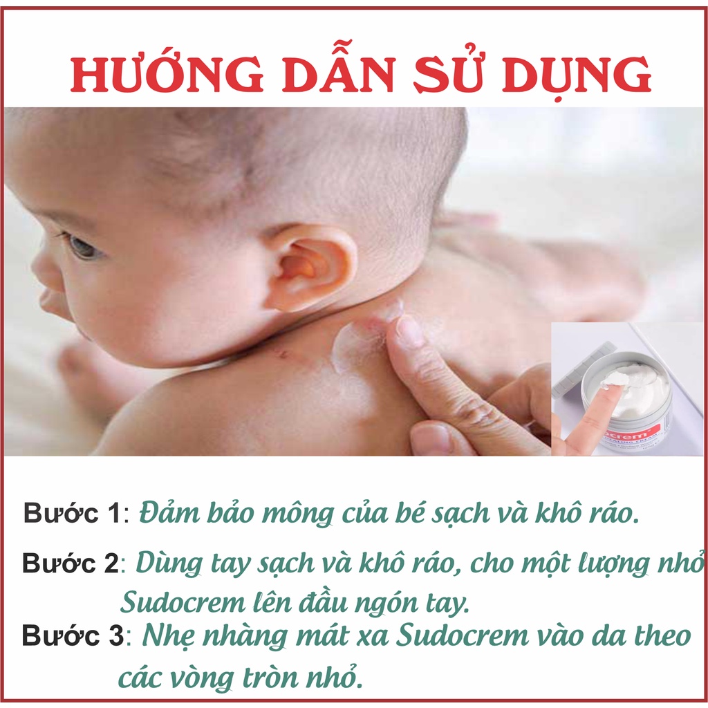 Kem hăm Sudocrem kem chống hăm tã cho trẻ sơ sinh nội địa Anh hộp 60gr
