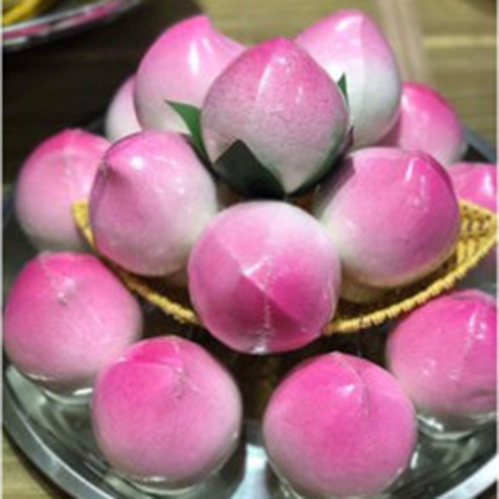 Bánh Oản Đường Hình Trái Đào Tiên Trưng Bày Tết Nguyên Đán Rất Xinh