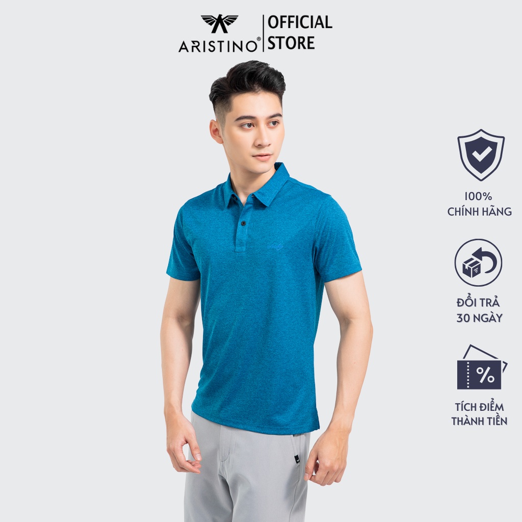 Áo polo nam ARISTINO mặt vải bóng sắc nét, không bị bai dão, luôn bền màu, dáng suông nhẹ thoải mái - APS033S1