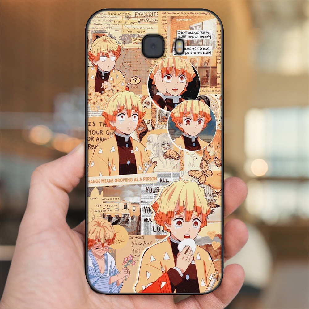 Ốp lưng Samsung C9 Pro viền đen in hình Zenitsu Kimetsu no Yaiba