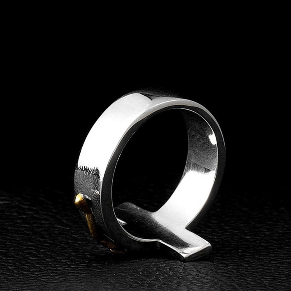 Cincin Vintage Gothic Punk Desain Salib Hias Kristal untuk Wanita