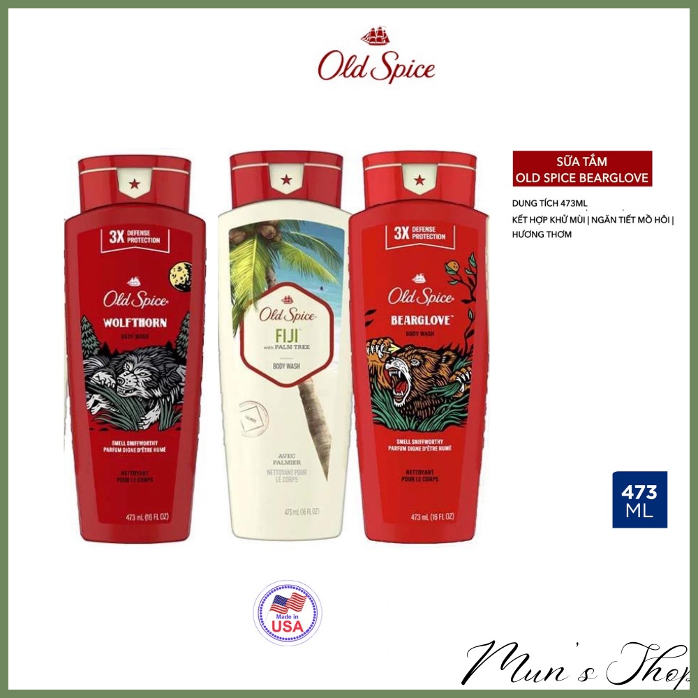 Sữa tắm nam OLD Spice - gel tắm nam Body Wash 473ml - sửa tắm cánh buồm Hàng Mỹ