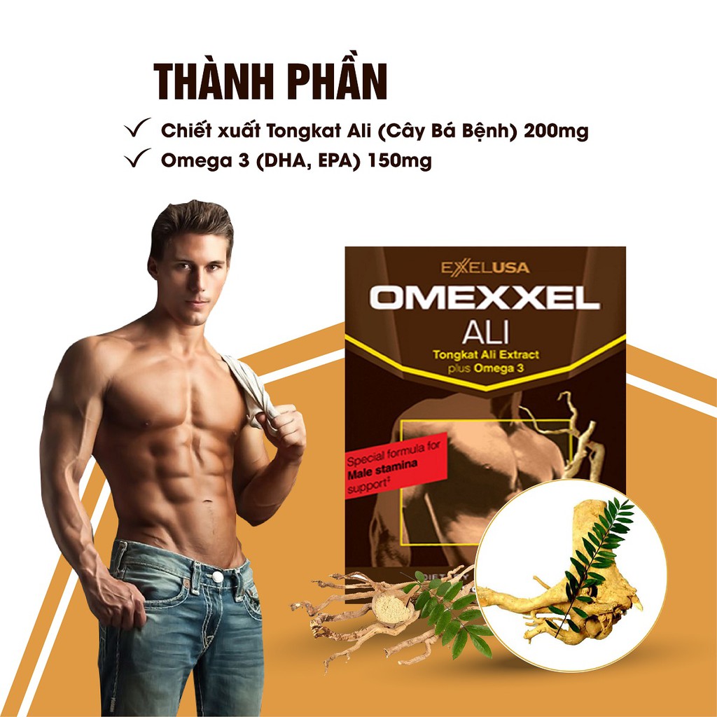 Combo 2 hộp viên uống tăng cường sinh lý nam Omexxel Ali (30 viên/ hộp)